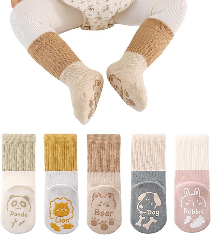 Zumou Toddler Knee High Socks Non Slip Anti Skid Baby Boy Girls Seamless Long Stockings