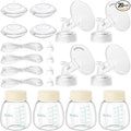 Breast Pump Parts Compatible with Spectra S1/S2/9 Plus, Not Original Accessories, 4 Set Replacements Include 24mm Flanges, Valves, Backflow Protectors (Duckbills Included), Tubings and Bottles