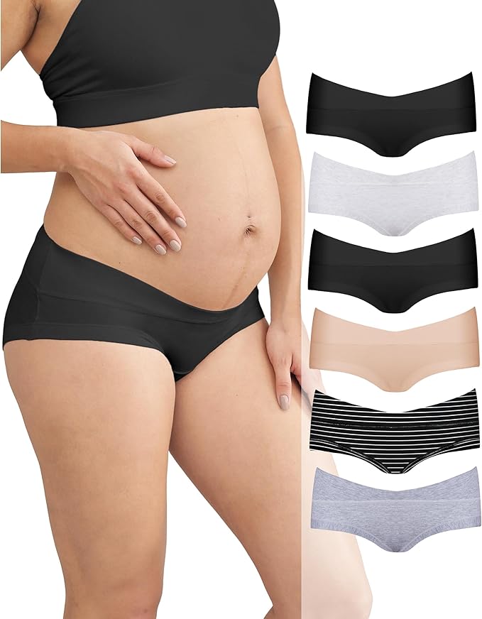 Intimate Portal Maternity Underwear Cotton Pregnancy Postpartum Panties Under the Bump Boyshort Briefs