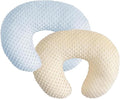 iEvolve Minky Nursing Pillow Cover Breast Feeding Pillow Cover Slipcover U Shape for Baby Boy Girl,Cover Only(Babyblue&Lightbeige, Pack of 2)
