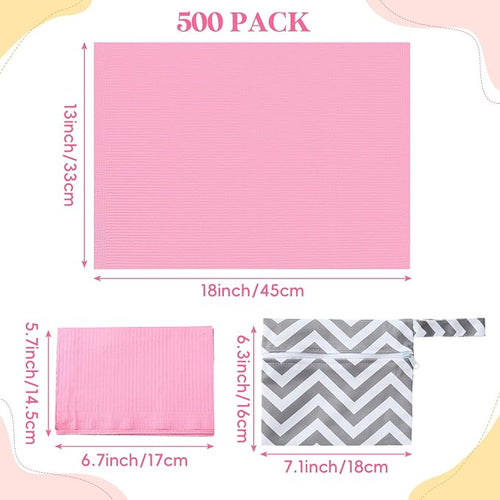 500 Pcs 18'' x 13'' Disposable Changing Pad Liners with Baby Diaper Caddy Bag 2 Ply Disposable Leak Proof Paper Liners for Surface Protection Disposable Diaper Pads for Baby Changing Station