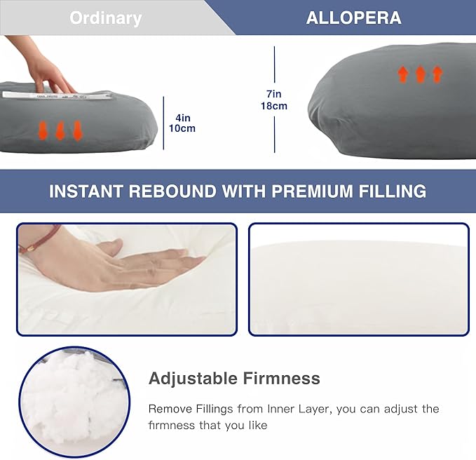 Pregnancy Pillow, Full Body Maternity Pillow 57 inch, with Removable Washable Cover - Sleep Support for Legs, Back, Neck, Shoulder, HIPS, Belly, Velvet Cover-Grey-Dark Blue
