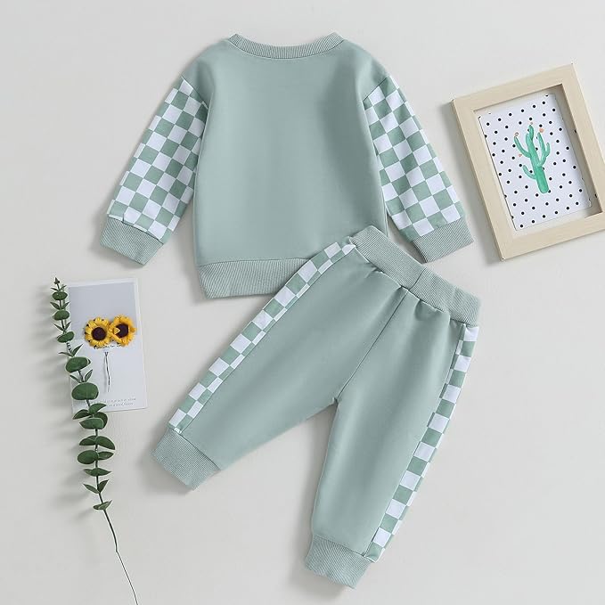 Fernvia Toddler Baby Girl Clothes 3 6 9 12 18 24 Months Fall Outfits Solid Long Sleeve Sweatshirt Tops + Pants Set