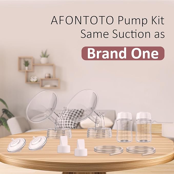 Pump Parts Compatible with Spectra S1/S2/9Plus Breastpump, Full Set Replacement Parts for Spectra Include 19mm Flange,Duckbill Valve,Backflow Protector,Tube,Bottle, Not Original Spectra S2 Accessories