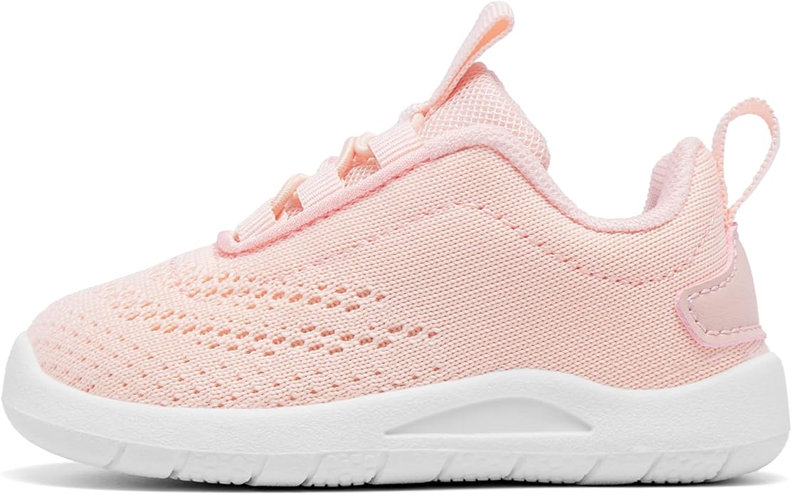 MORENDL Toddler Slip On Sneakers Baby Walking Shoes Non-Slip Breathable Unisex Pink Mesh Lace-Up Athletic Sneakers Infant Running Shoes