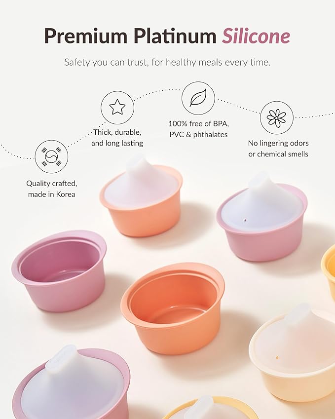 Moyuum Silicone Microwave Steamer | Made in Korea, Baby Food Maker Bowl with Lid, Egg and Vegetable Steam Cooker, Japanese Donabe Inspired Cooking Pot, Dishwasher Safe (Large, TerraCotta)