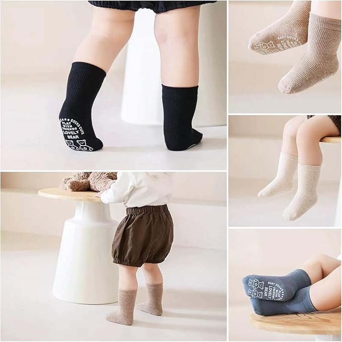 Toddler Socks Unisex Baby Baby Crew Cotton Cuff Socks for Infant Girls Stocking Stuffer for Kids 0-36 Months