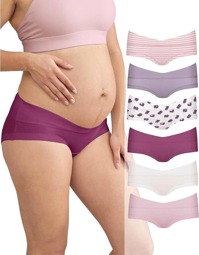 Intimate Portal Maternity Underwear Cotton Pregnancy Postpartum Panties Under the Bump Boyshort Briefs