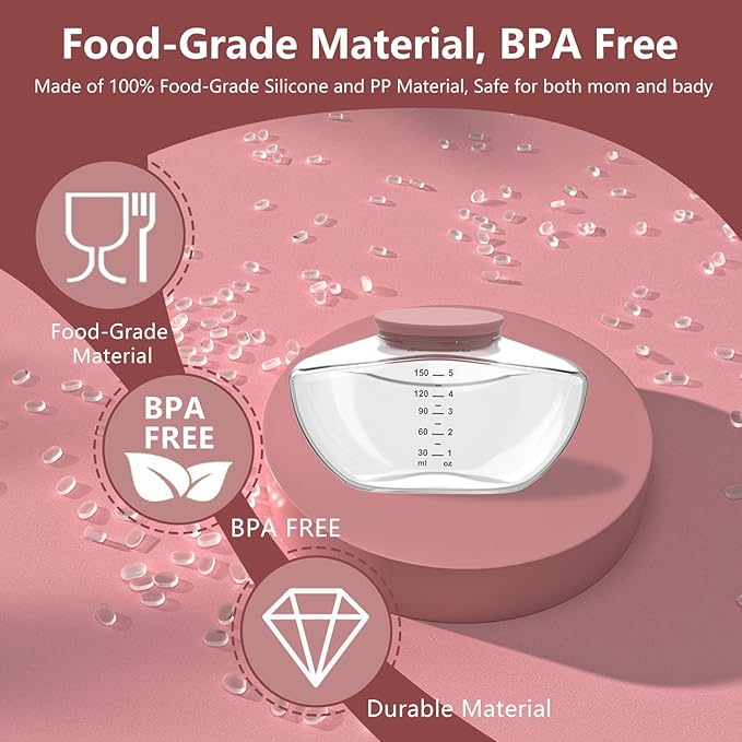 1 Pack Breastmilk Collection Replacement Accessories for Momcozy Upgraded Mobile Flow M9, Upgraded M9 Milk Container with Red Silicone Cap, Not Mom Cozy Original Parts