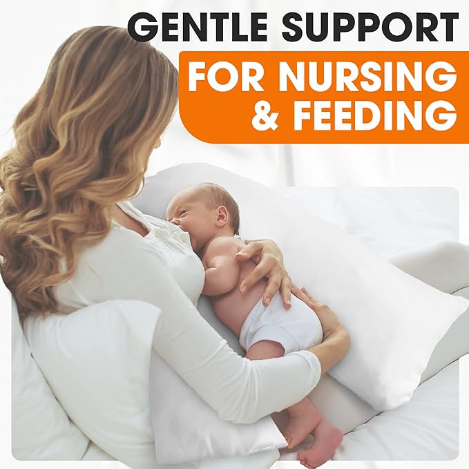 Cheer Collection 3-in-1 Nursing Pillow – Maternity Support for Pregnancy, Breastfeeding Cushion & Baby Lounger Nest with Removable Washable Cover - Great for Travel