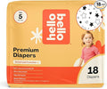 Hello Bello Diapers, Size 5 (27 lbs) Superstars, 18 Count of Premium Disposable Baby Diapers, Hypoallergenic with Soft, Cloth-Like Feel