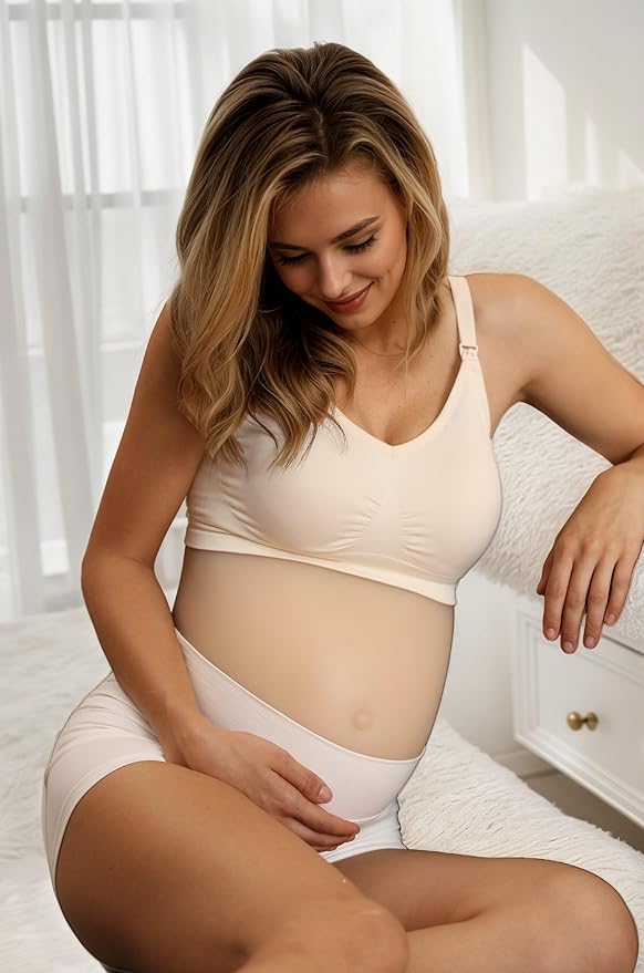 iloveSIA Nursing Bras for Mom Breastfeeding, Seamless Supportive Sleep Bra for Maternity Postpartum S-2XL 3Pack