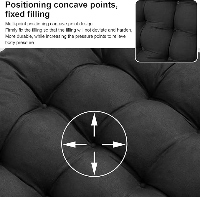 Extra Wide 69x19 Inch Patio Lounge Chair Cushion, Thick 4" Comfort & Non-Slip Pad with Secure Ties, Waterproof Chaise Lounge Cushion for Zero Gravity Chairs, Outdoor Indoor Furniture (Black)