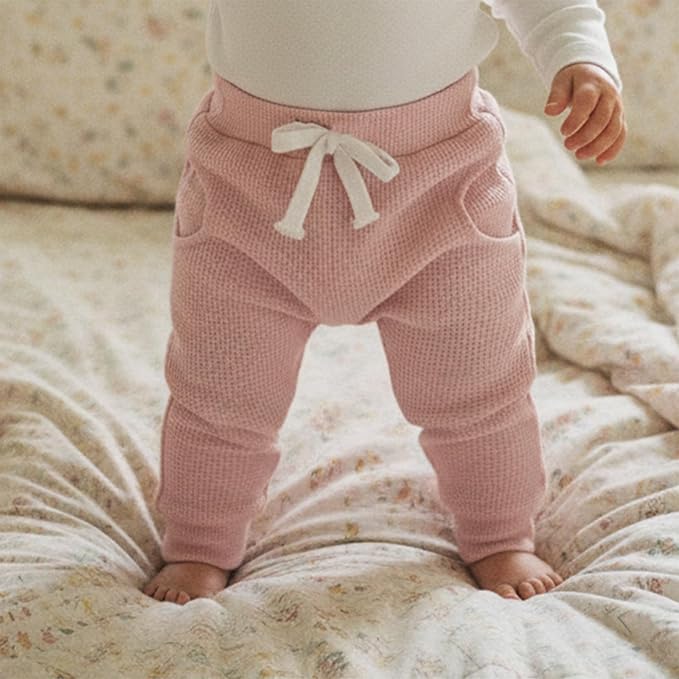 Sejardin Toddler Baby Boy Girl Pants 3 Pack Solid Color Elastic Waist Jogger Sweatpants Newborn Infant Casual Bottoms
