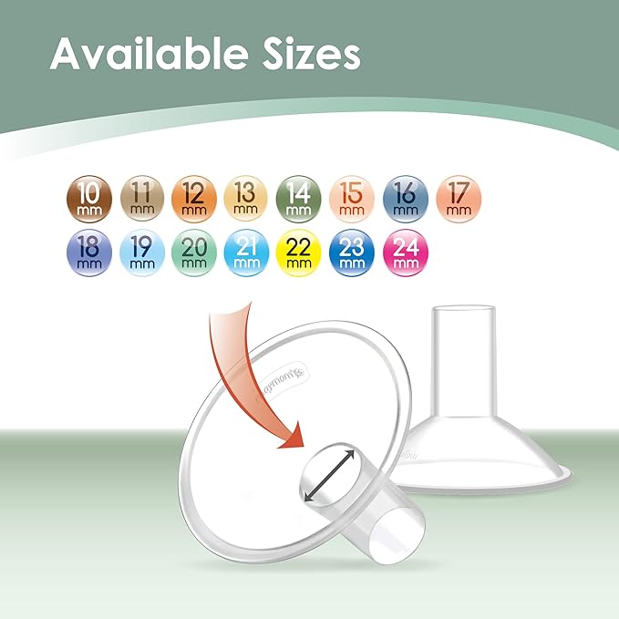 Maymom MyFit, Crater Series, 24 mm 2xTwo-Piece Breastshield Compatible with Medela Breast Pumps. Long Nipple Tunnel for Elasitc Nipples
