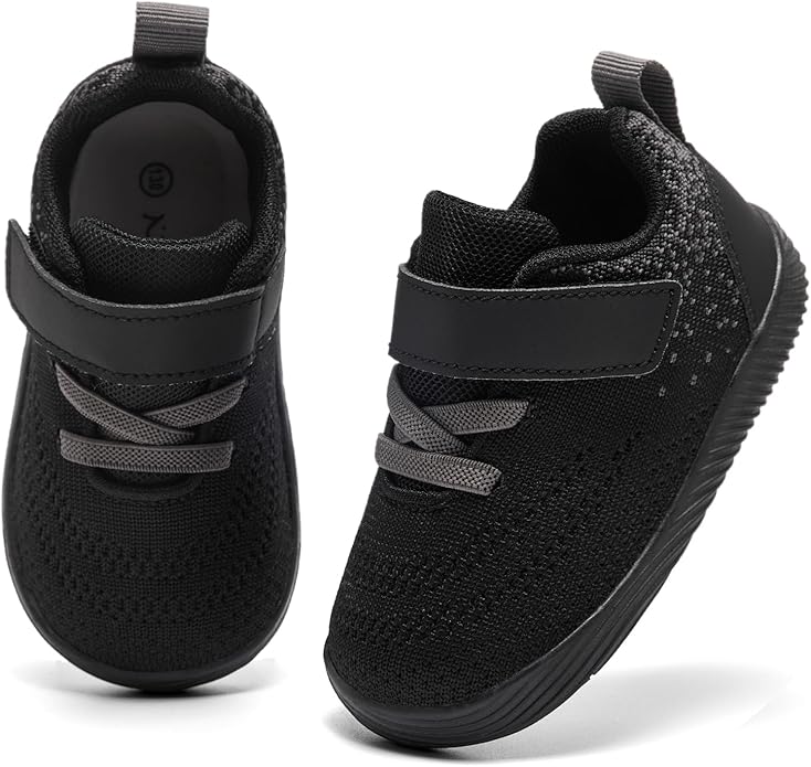 MORENDL Toddler Sneakers Baby Boys & Girls Barefoot Shoes Lightweight Breathable Walking Running Tennis Athletic Sport Shoes
