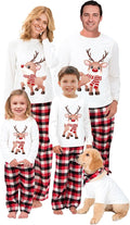 Awoscut Christmas Family Matching Pajamas Christmas Pjs Holiday Nightwear Sleepwear Sets Long Sleeve Pjs