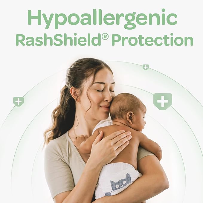 Parasol Clear+Dry Disposable Diapers and Clear+Pure Wipes Kit, RashShield Protection, Size 2 (10-18 lbs), Diaper Bundle of 216 Diapers & 240 Wipes