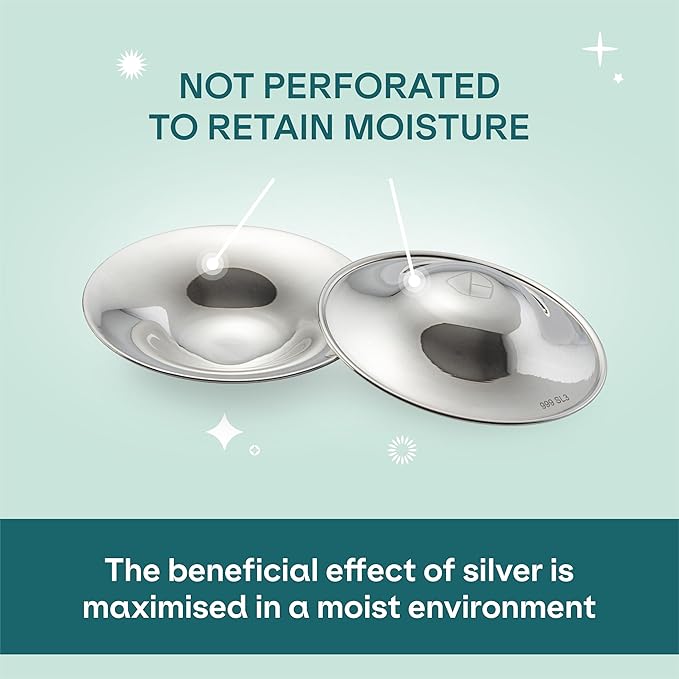 Koala Babycare The Original Nursing Cups 100% Silver – Nipple Shields for Nursing Newborn - Breastfeeding Essentials Protect and Soothe Cracked Nipples - Maxi Size