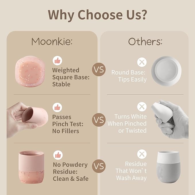 Moonkie Silicone Baby Cup 4 Months+ | Tiny Open Training Cup for Infants with Confetti Sprinkles | Baby-Led Weaning Essential | 2 oz (Blush, 1 Pack)