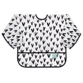 Bumkins Sleeved Bib for Girl or Boy, Baby and Toddler for 6-24 Months, Essential Must Have for Eating, Feeding, Baby Led Weaning Supplies, Long Sleeve Mess Saving Food Catcher, Hearts Black and White