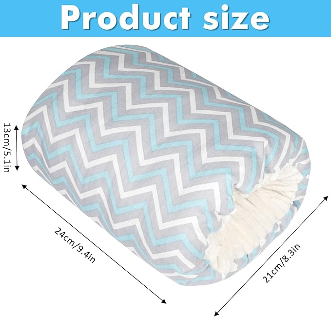 Nursing Arm Pillows for Breastfeeding,Baby Feeding Arm Pillow Portable and Washable for Travel, Soft Cotton Ergonomic Bottle Nursing Essentials（Blue Ripple）