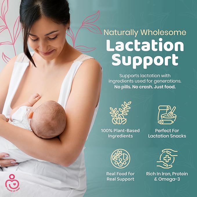Milkrush Lactation Support for Breastfeeding - Oats Seeds & Almond Lactation Drink Mix - Milk Booster for Breastfeeding Superfood Mix with Omega 3, Iron & Calcium - Kosher Certified - 12oz Bag