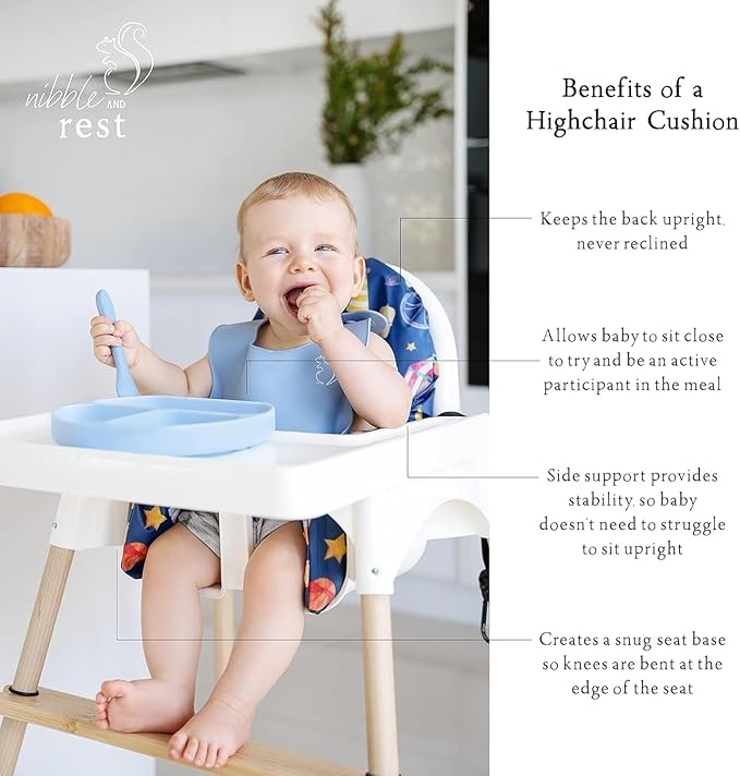 Nibble and Rest Highchair Cushion Cover for Inflatable Cushion, Compatible for IKEA Antilop Highchair, Accessories Stain-Proof and Wipeable Cover (Cushion NOT Included)(Green Meadow)