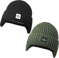 MaxNova 2 Pack Baby Beanie Toddler Winter Hat with Earflap for Girls Boys 0-8 Years