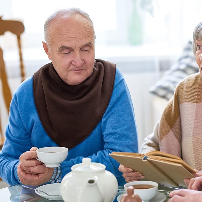 Adult Drool Bib for Special Needs, 3 Pk Soft Absorbent Large Bandana Bibs Set for Kids 4+, Men Women, Teens & Adults