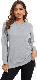 Smallshow Women's Nursing Tops Sweatshirt Long Sleeve Side Split Breastfeeding Shirt