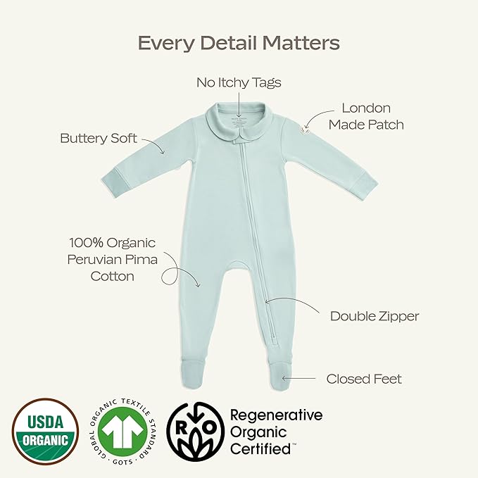 MON CHOU Baby Footie Pajama - Luxuriously Soft Pima Cotton Baby Sleepers - Organic Cotton Pajamas - Premium Newborn Onesie
