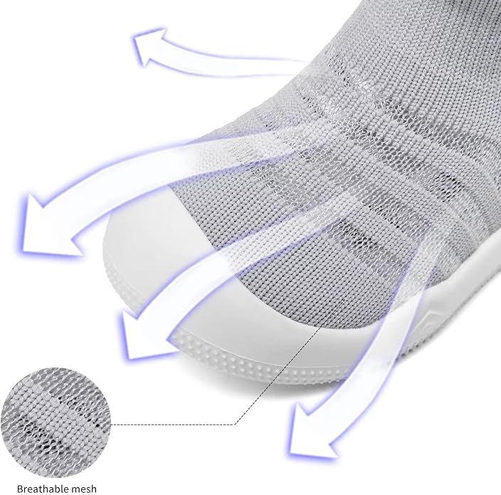 Eashi Baby Boy Girl Non-Skid Indoor Infant Walking Shoes Breathable Warm Elastic Sock Shoes with Memory Sole Protect Toes Outdoor Sneakers