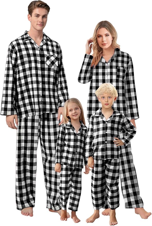 Schbbbta Family Matching Pajamas Holiday Sleepwear Long Sleeve Pjs Sets
