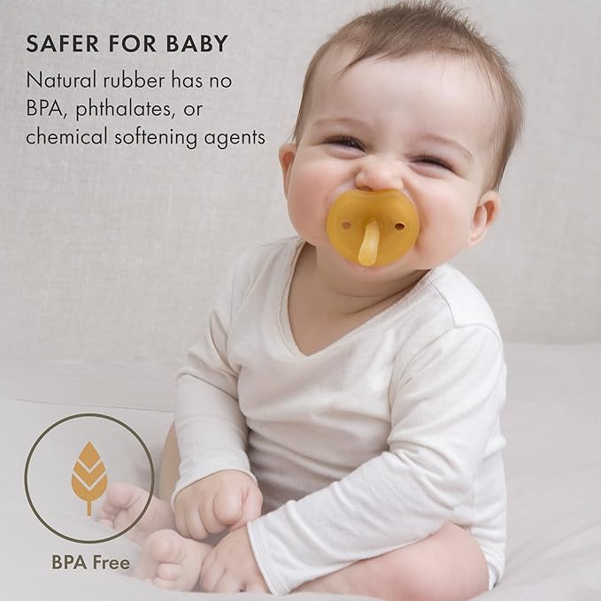 Natursutten Pacifiers 6-12 Months - 1-Pack Butterfly Shield Orthodontic Nipple Natural Rubber Safe & Soft BPA-Free for Breastfeeding Babies - Newborn Pacifiers Made in Italy