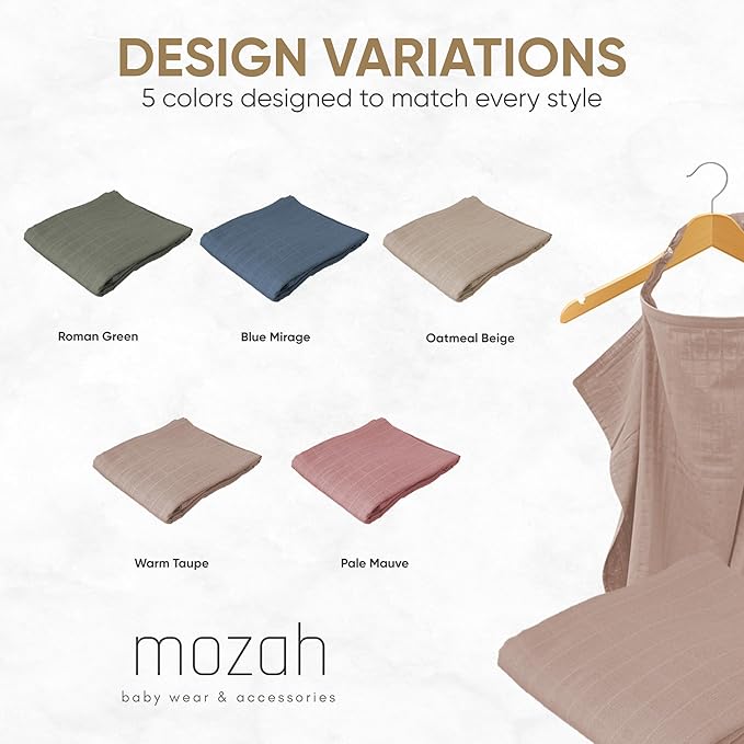 MOZAH Organic Muslin Swaddle Blankets - Grey White- 2 Pack - for Baby Boy or Girl - Ideal for Newborns, Toddlers & Registry Essentials