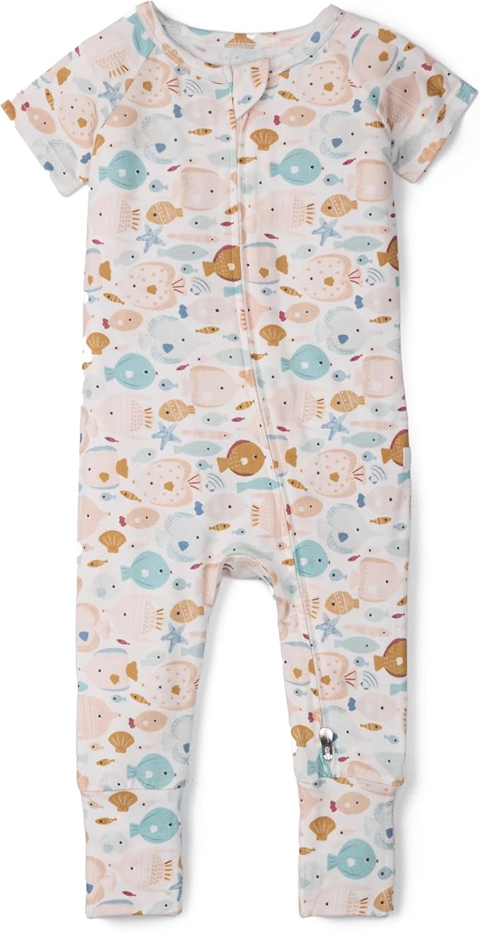 Loulou Lollipop Tencel Lyocell Short Sleeve Zipped Romper
