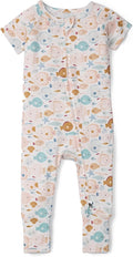 Loulou Lollipop Tencel Lyocell Short Sleeve Zipped Romper