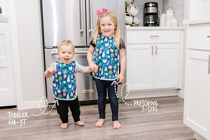 BapronBaby Construction Zone Bapron - No Neck Tie Safer Bib for Baby & Toddler - Soft Waterproof Stain Resistant - Machine Washable - Sz Preschool 3-5yrs