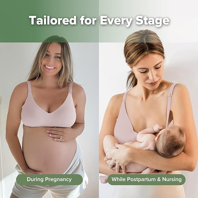 haakaa Nursing Bras for Breastfeeding, Ultra Comfort Jelly Strip“ Supportive Maternity Bras Wireless Pregnancy Bras