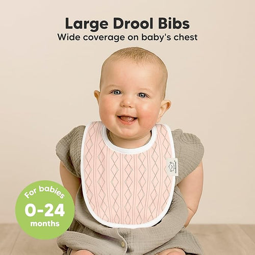 8-Pack Organic Baby Bibs for Boys, Girls - Soft Cotton Drooling and Teething Bibs for Baby Girl & Boy, Extra Absorbent, Easy To Clean & Put On for Toddler, Newborn, Infant 0-24 Months (Prism)