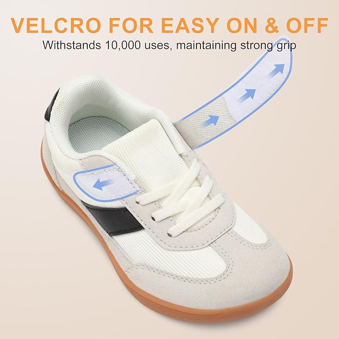Toddler Wide Toe Box Shoes Zero Drop Minimalist Sneakers for Toddler/Little Kid Barefoot Slip on Tennis Shoes for Kids Boys Girls