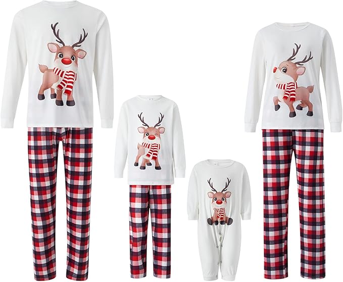 Awoscut Family Christmas Pajamas Matching Pajamas for Family, Xmas PJs Sets Holiday Sleepwear