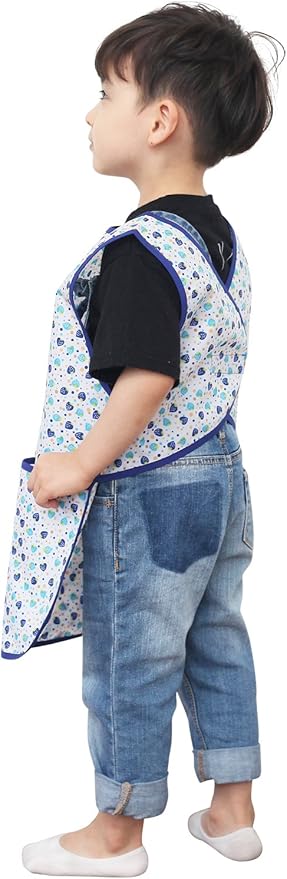 Kids Painting Apron – Waterproof Art Smock for Toddlers & Preschoolers, Messy Play, Baking, Crafts, Cooking, Mealtime