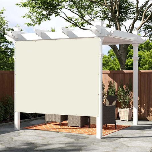 SUNNY GUARD Shade Cloth Custom Size 7x7 FT Sun Shade Screen Fabric Shade Cover Tarp with Grommets for Pergola Backyard Garden, Butter Cream(We Customized)