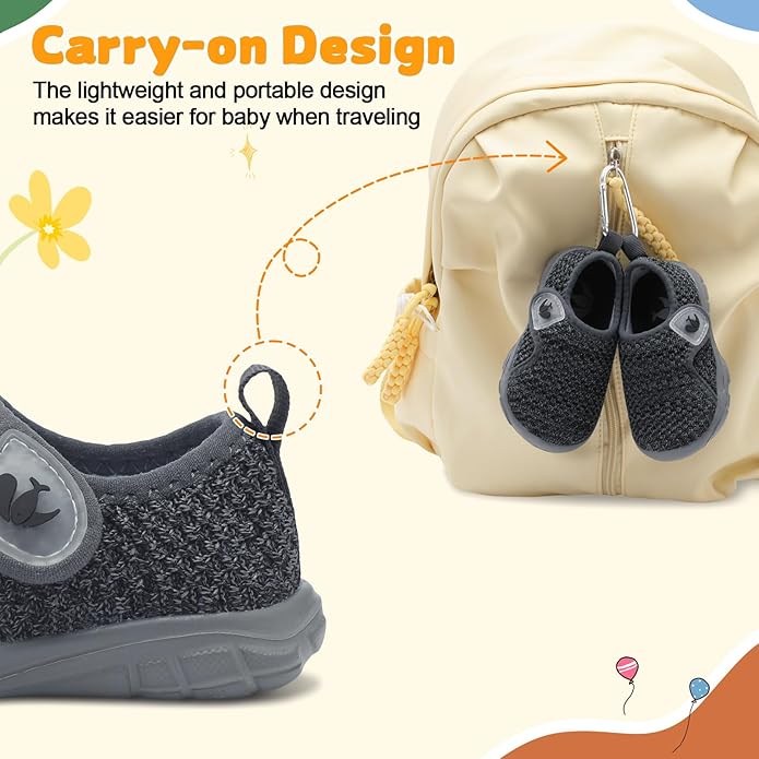FEETCITY Baby Shoes Boys Girls First Walking Shoes Infant Sneakers Lightweight Slip On Shoe