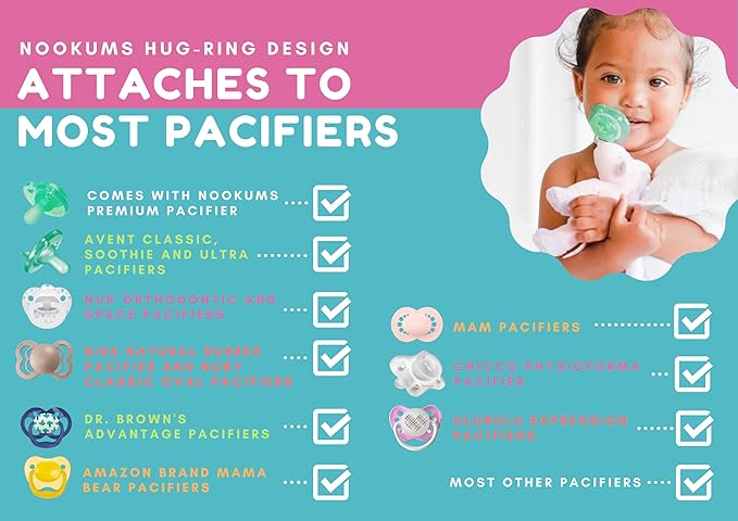 Nookums Paci-Plushies Shakies - Pacifier Holder with Built in Rattle (2 in 1)- Adapts to Name Brand Pacifiers, Suitable for All Ages, Plush Toy Includes Detachable Pacifier (Bull Dog)