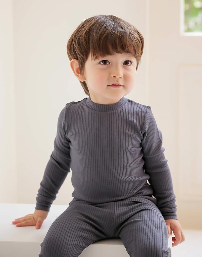VAENAIT BABY 6M-12Y Infant Kids Toddler Junior Girls Soft Comfy Modal Tencel Shirring Sleepwear Pajamas 2pcs Set