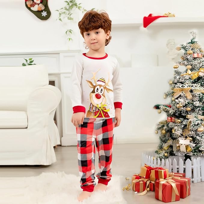 Schbbbta Family Matching Pajamas Holiday Sleepwear Long Sleeve Pjs Sets