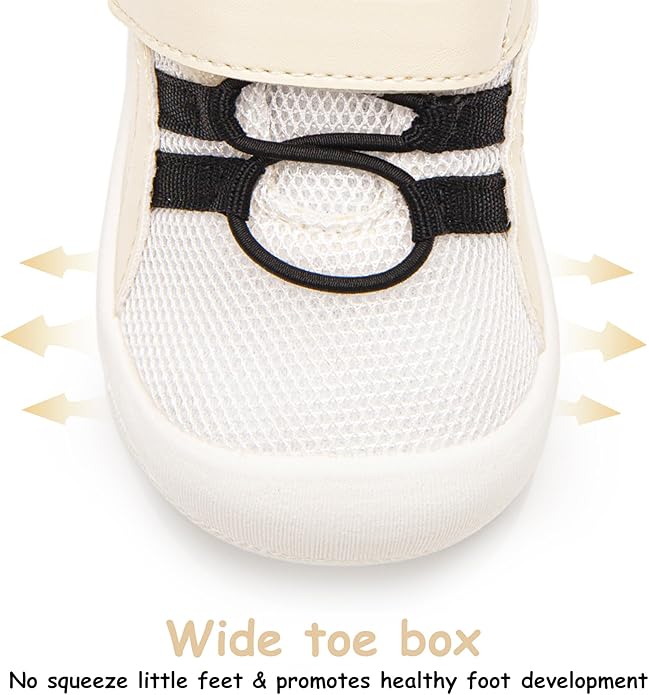 Wide Toddler Shoes Boys Girls Zero Drop Barefoot Infant First Walking Shoes Mesh Breathable Lightweight Soft Nonslip Baby Sneakers